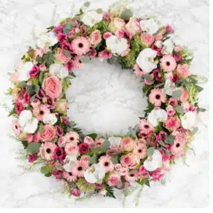 Corona Floral Rosa Serenidad